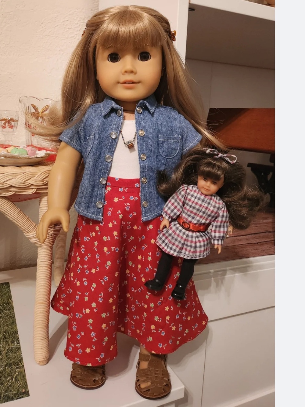 VTG American Girl Today Pleasant Company Denim Jacket Floral Skirt Accessories - Picture 10 of 14